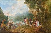 WATTEAU, Antoine The Embarkation for Cythera oil painting artist